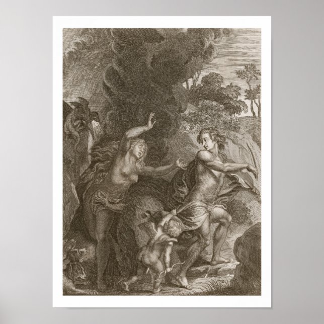 Pôster Orfeu, liderando Eurydice fora do inferno, olha pa (Frente)