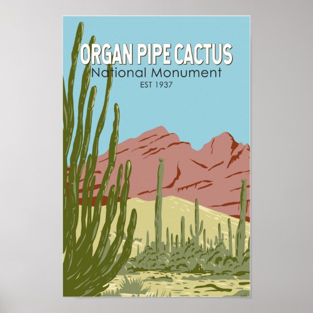 Poster Organ Pipe Cactus - Arizona Nacional Monumento (Frente)