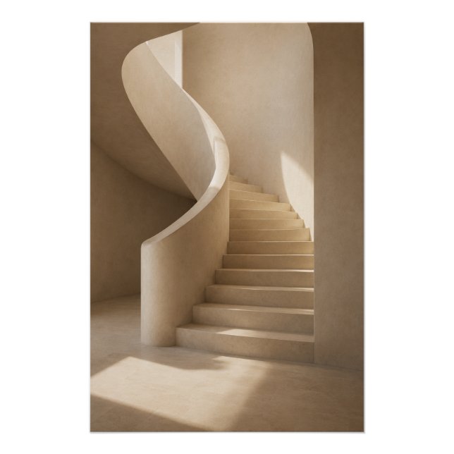 Pôster Organic Modern Staircase Architecture Print (Frente)
