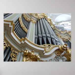 Poster Órgão de tubulação de Hofkirche Alemanha