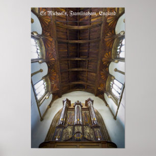 Pôster Órgão de tubulação na igreja de Framlingham, R