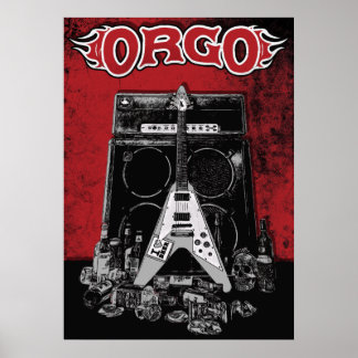 Poster ORGO - Amp, Violão e Vermelho Booze