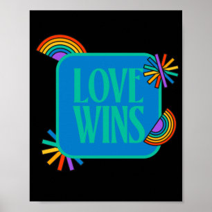 Poster Orgulho, amor ganha. Gay arco-íris lgbtq