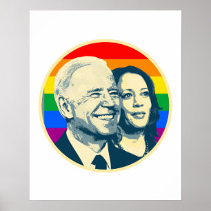 Poster Orgulho Arco-íris Biden Harris