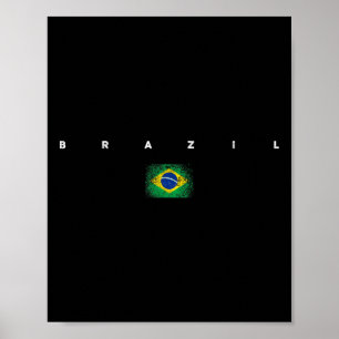 Poster Orgulho da Bandeira do Brasil Vintageretro Futebol