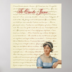 Pôster Orgulho das citações de Jane Austen e preconceit