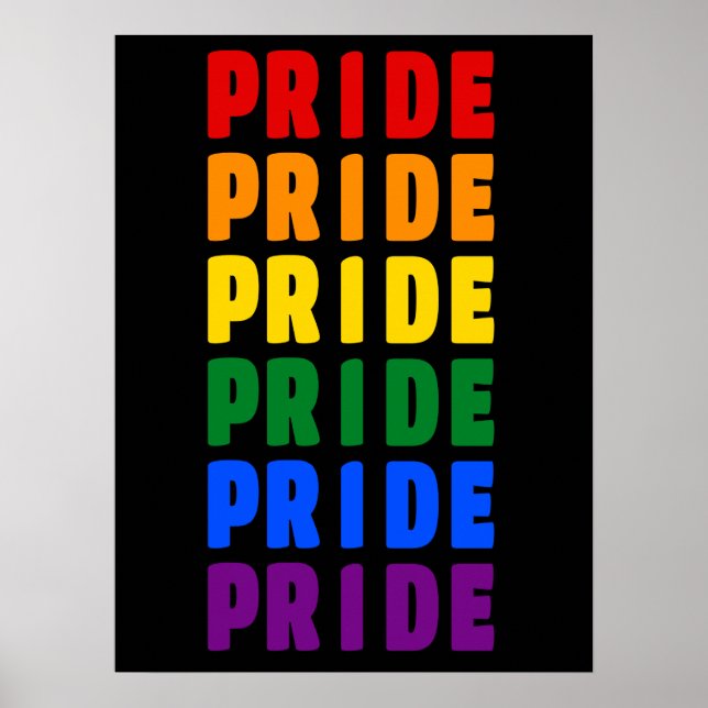 Poster Orgulho de cores do arco-íris LGBT (Frente)