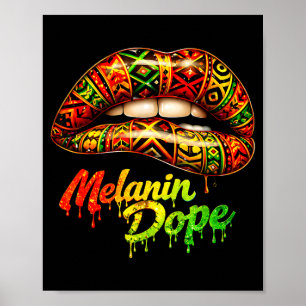 Poster Orgulho de mulher negra lábios tribais fortes rain