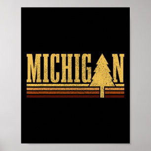 Poster Orgulho do Estado da Árvore Vintage de Michigan Ac