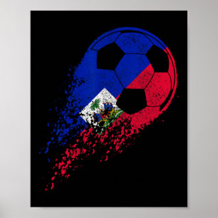 Poster Orgulho do Futebol Haitiano Bandeira Haitiana Joga
