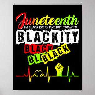 Poster Orgulho do Juneteenth negritude preto engraçado ba