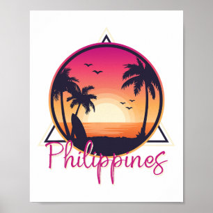 Poster Orgulho Filipino Presente de Surf na Praia Filipin