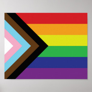 Poster Orgulho gay Arco-Íris Sinalizador Progressivo LGBT