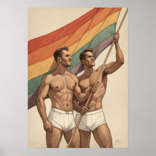 Poster Orgulho gay de Vintage