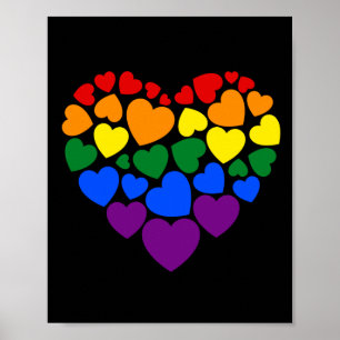 Poster Orgulho - gay do arco-íris cor coração para amor