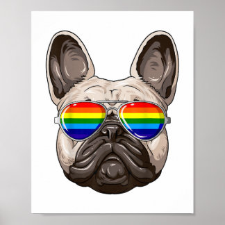 Poster Orgulho gay do Buldogue Francês Sinalizador LGBT A