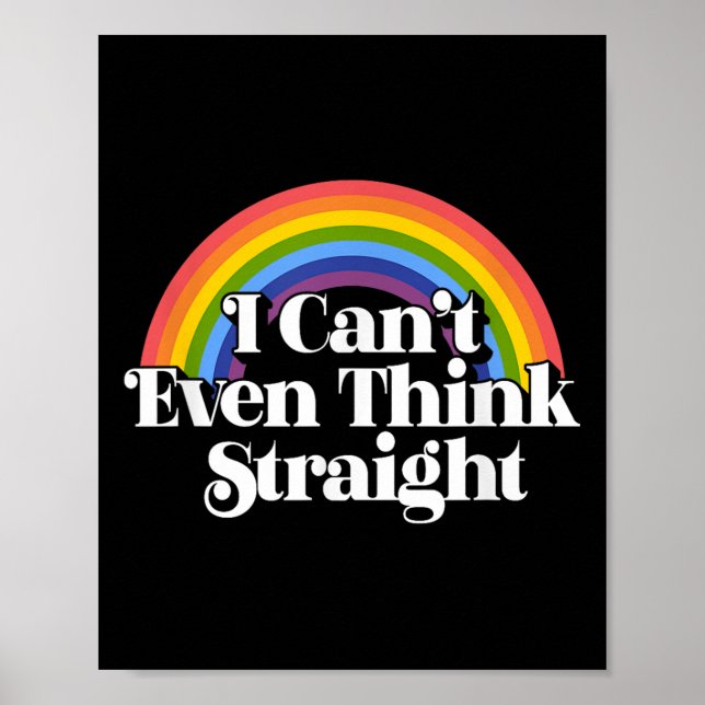 Poster Orgulho gay - Eu nem consigo pensar Hetero (Frente)