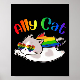 Poster Orgulho gay Mês Engraçado Ally Cat Purride Lgbtq