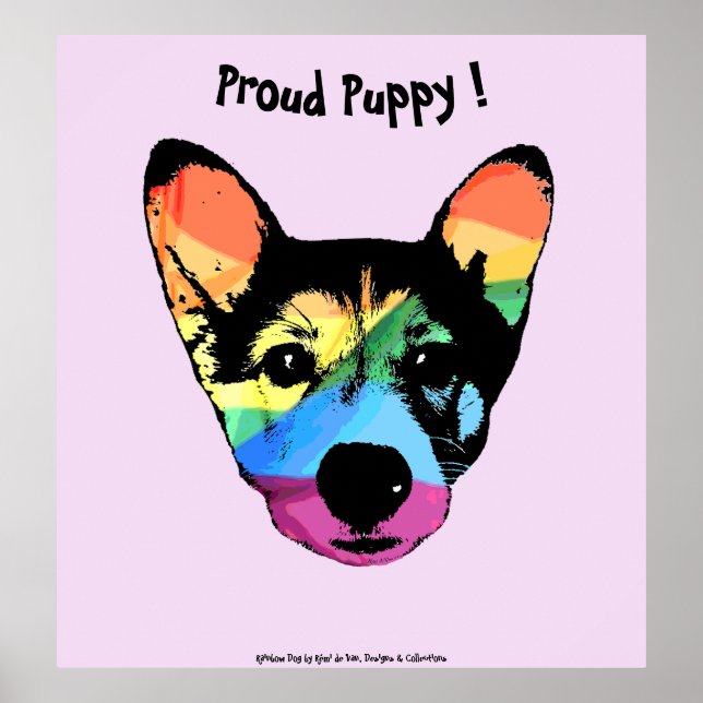 Poster Orgulho gay Rainbow Dog (Frente)