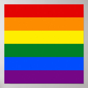 Poster Orgulho gay Rainbow Flag LGBTQ Suporte a Lésbica