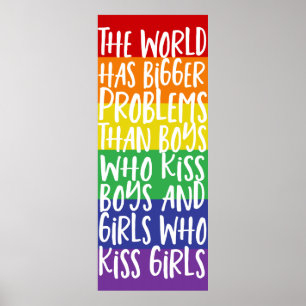 Poster Orgulho gay Rainbow World Tem Problemas Maiores