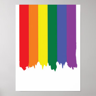 Poster Orgulho gay - Sinalizador de Pintura do Arco-íris