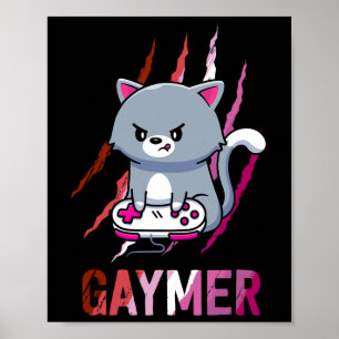 Poster Orgulho Geek Gamer Lésbica Gay Lgbt Amantes De Vid