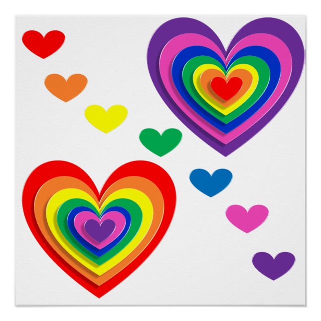 Pôster orgulho hearts bg (Frente)