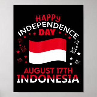 Poster Orgulho Indonésio 80º Dia da Independência da Indo