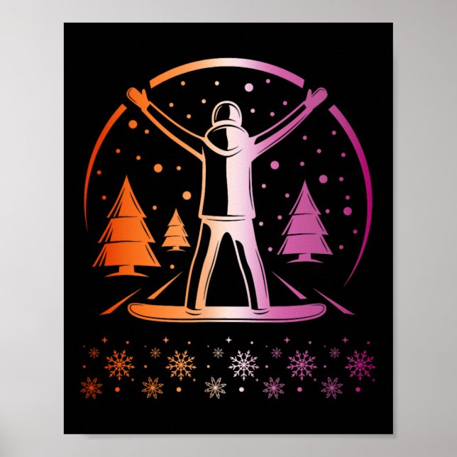 Poster Orgulho Lésbico Subtil Lgbtq Snowboard Out (Frente)