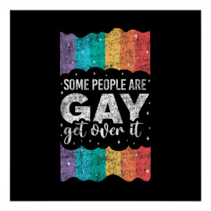 Pôster Orgulho LGBT Vintage Arco-íris Algumas Pessoas São