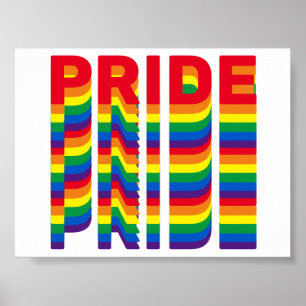 Poster Orgulho lgbtq lgbtq gay arco-íris cores retro
