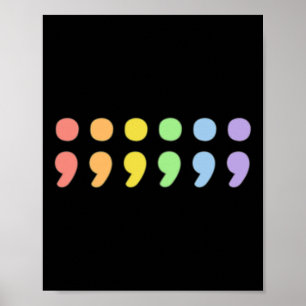 Poster Orgulho Mental Semicolon Lgbtqia+ Lgbt Pastel