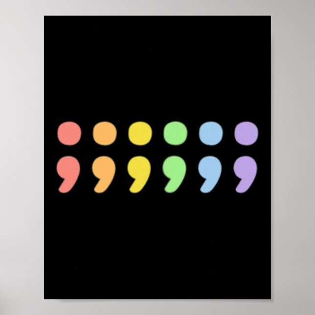 Poster Orgulho Mental Semicolon Lgbtqia+ Lgbt Pastel (Frente)