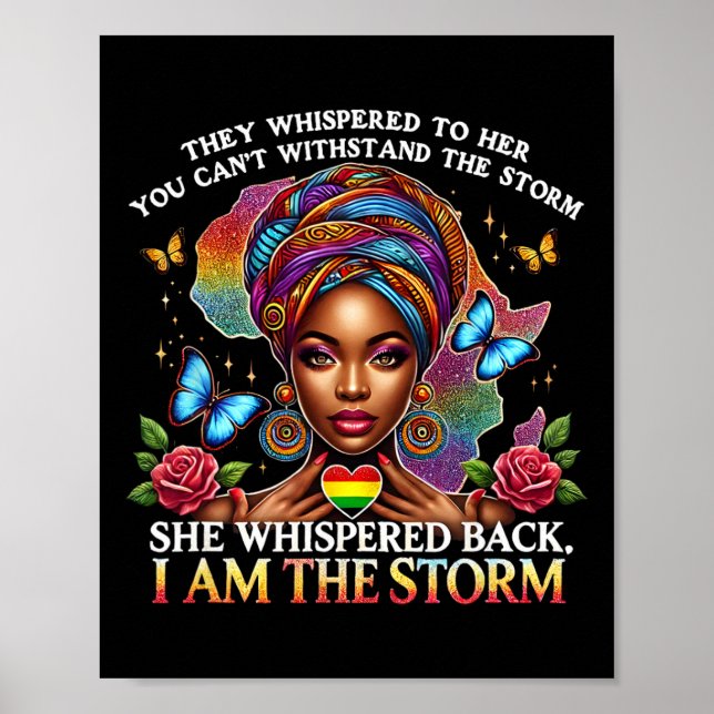 Poster Orgulho Mulher Negra Retro Eu Sou A Tempestade Ins (Frente)