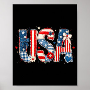 Poster Orgulho Nacional dos EUA Design de Arte em Tecido