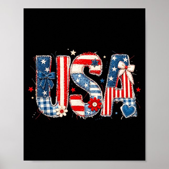 Poster Orgulho Nacional dos EUA Design de Arte em Tecido  (Frente)