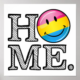 Pôster Orgulho Pansexual Sorrindo Bandeira