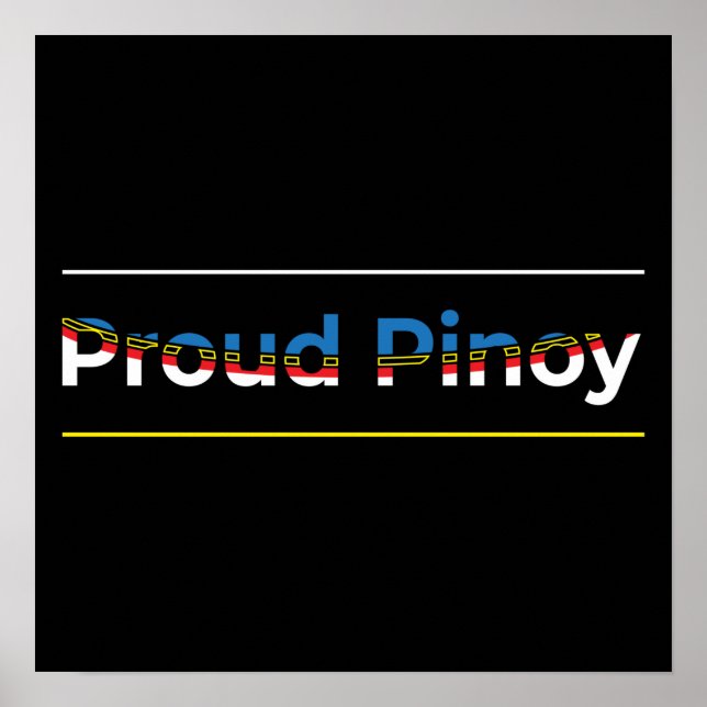 Poster Orgulho Pinoy - Bandeira Filipina Abstrato Geométr (Frente)