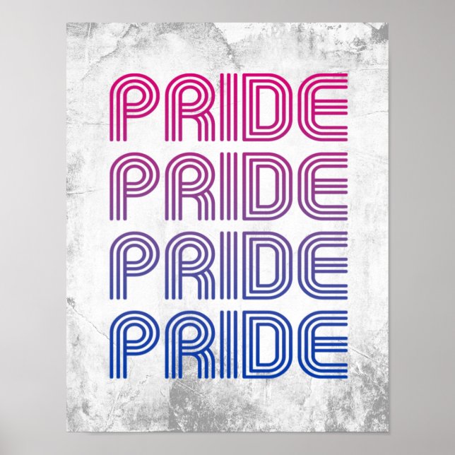 Poster Orgulho Retro Bissexual (Frente)