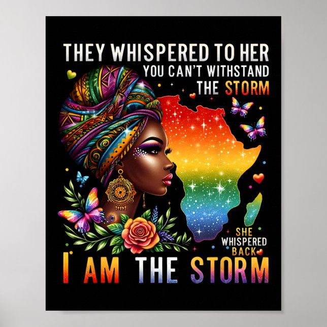 Poster Orgulho Retro Mulher Negra Eu Sou A Tempestade Ins (Frente)