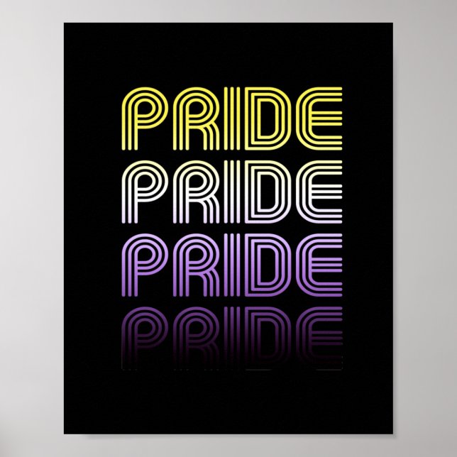 Poster Orgulho Retro Não Binário (Frente)