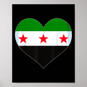 Poster Orgulho Vintage Síria Bandeira Livre Síria Coração