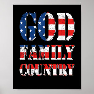 Poster Orgulhosa Bandeira Americana Deus Família País