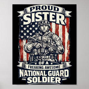 Poster Orgulhosa Irmã Guarda Nacional Soldado Militar