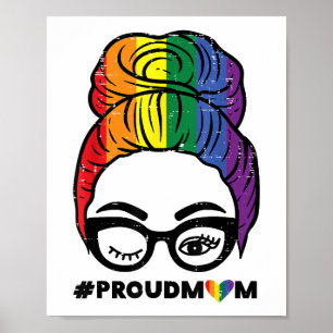 Poster Orgulhosa Mãe Coque de Cabelo Desgrenhado Bandeira