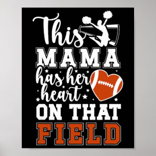 Poster Orgulhosa Mãe de Futebol e Cheerleading Futebol e 