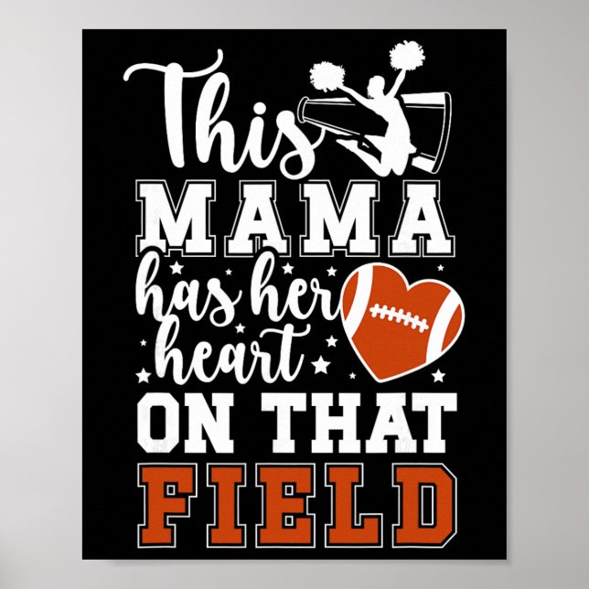 Poster Orgulhosa Mãe de Futebol e Cheerleading Futebol e  (Frente)