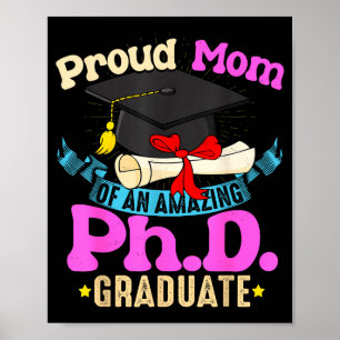 Poster Orgulhosa mãe de graduada em phd camisa família