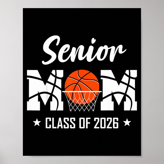 Poster Orgulhosa mãe de jogador de basquete sênior format (Frente)